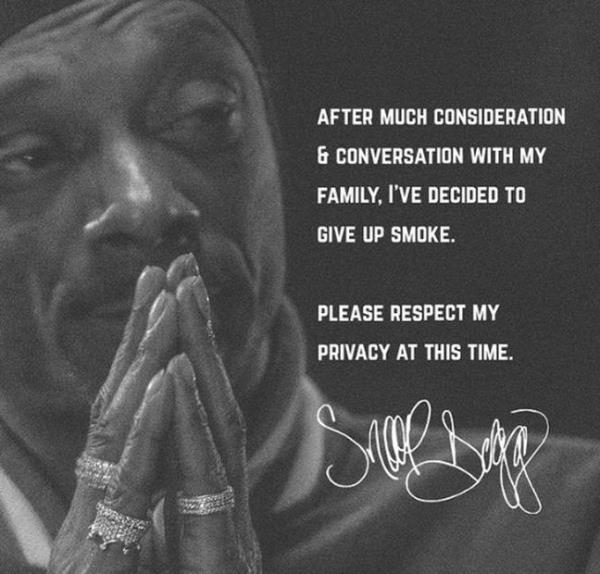 Snoop shared a statement to Instagram. Credit: Instagram/ @snoopdogg